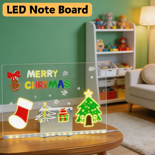 Led note board with - board, night