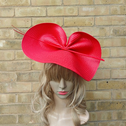Red fascinator ostrich - red,