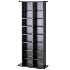 Uimoso Media Storage Cabinet 8 Layers Adjustable DVD Shelves 464 CDs Espresso