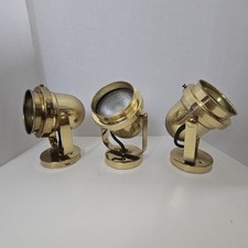 (3) MCM Vintage Brass Retro Industrial Wall Ceiling Lamp Light Fixture Spotlight