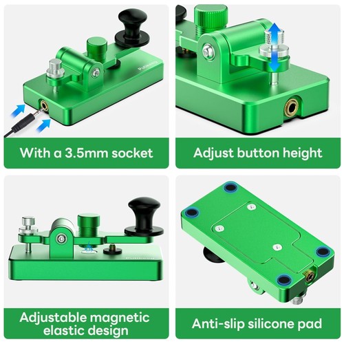 Morse code paddle key with - code,