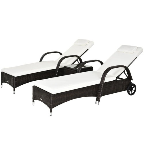 Rattan sun loungers garden - rattan, set
