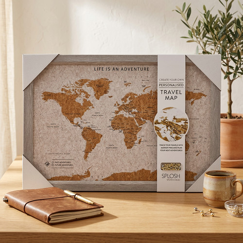 Splosh grey travel world map - travel,