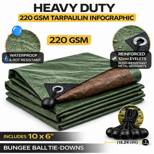 Heavy duty 220 gsm tarpaulin - 220,