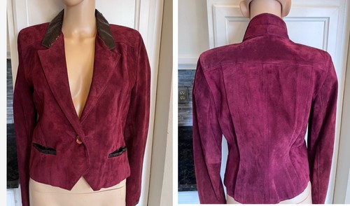 Vintage burgundy suede leather - vintage,
