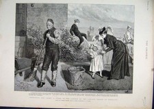 Original Old Antique Print