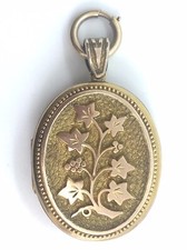 ANTIQUE 8ct GOLD LARGE OVAL