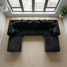 Cinema U Shape Black Sofa -