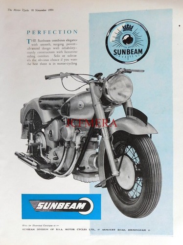Sunbeam motor cycle - sunbeam, vintage