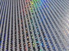 2D Holographic Laser White Carbon Fibre Vinyl Car Wrap  BUBBLE FREE Film Sticker