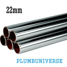 Chrome plated copper pipe/tube 22mm x different sizes available