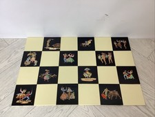 Portuguese Vintage Ceramic Tiles 8cm X 8cm Black & Cream #V