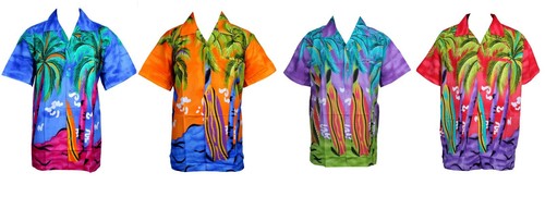 Mens hawaiian shirt stag beach - shirt,