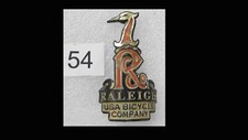 Vintage Antique Bike Bicycle RALEIGH Head Badge Crest Emblem Sign Headbadge