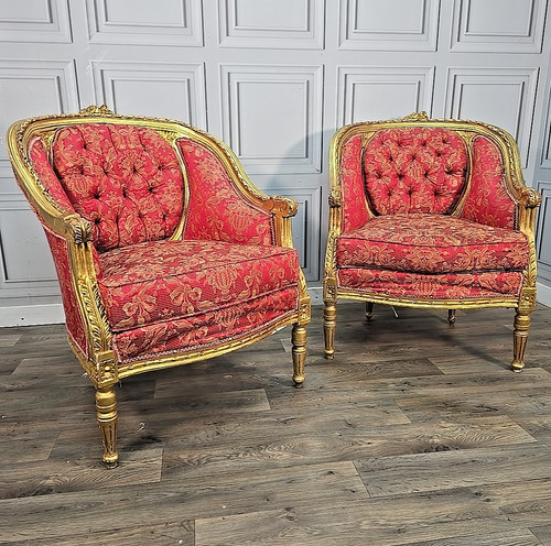Antique gilt armchairs - armchairs,