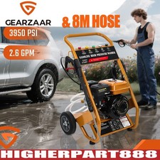 Petrol Pressure Washer Max 3950 PSI 6.5HP High Power Jet Wash 5 Nozzles 8M Hose