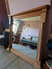 Over Mantle Barley Twist Pine Mirror