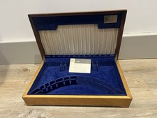 Arthur Price Empty Wooden Canteen Box Cutlery Blue Storage 