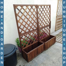 Wooden Raised Garden Beds Planter with Trellis Climbing Frame Plants Vegetables