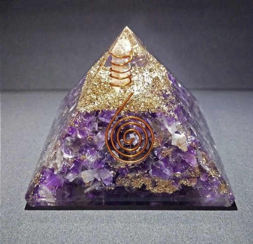Amethyst orgonite pyramid - orgonite,