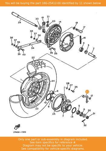 Yamaha washer 16g 25412 00 - washer,, 16g-25412-00