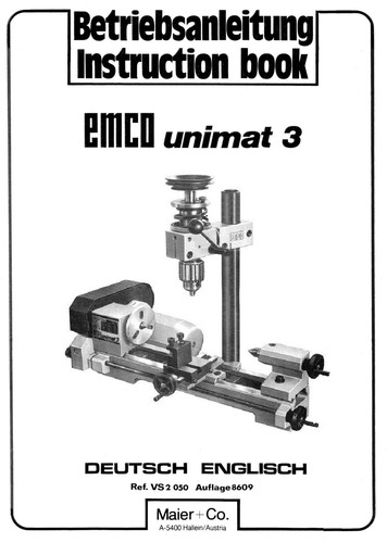 Emco unimat lathe - unimat, manual