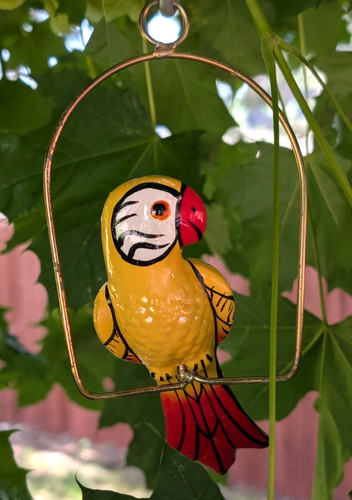 Ceramic bird perch tiki - ceramic,