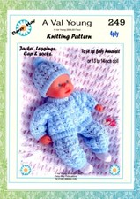 DOLLS KNITTING PATTERN No 249 for 1st Baby Annabell 13 /14ins  By Val Young