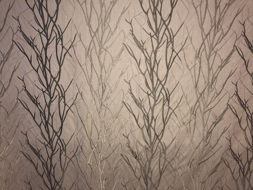 Brown embroidered curtain - brown,