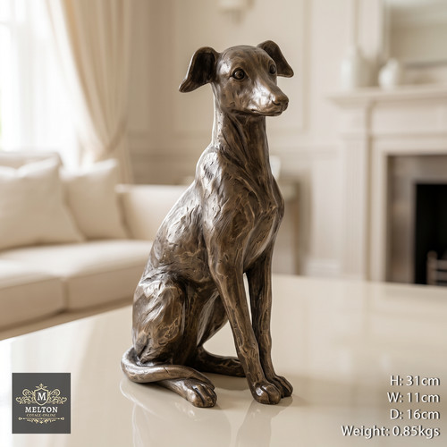 Dog sculpture silver bronze - dog,