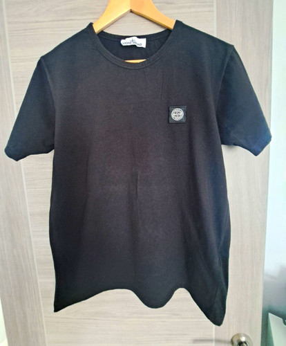 Stone island black - black, logo