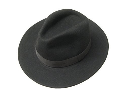 Black wool felt - black,