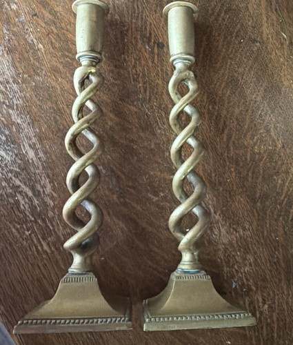 Pair vintage brass barley - vintage,