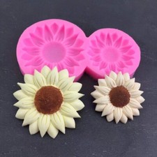 Twin Sunflower Silicone  Fondant Mould Cake Chocolate Sugar Craft Icing Mold