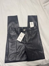 ZARA Black Faux Leather Leggings Size M New With Tags