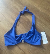 Marks & Spencer Iris Blue Underwired Plunge Bikini Top Size 34E NEW