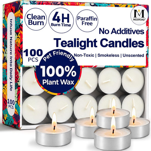 Tea lights candles 100 pack - 100, 4