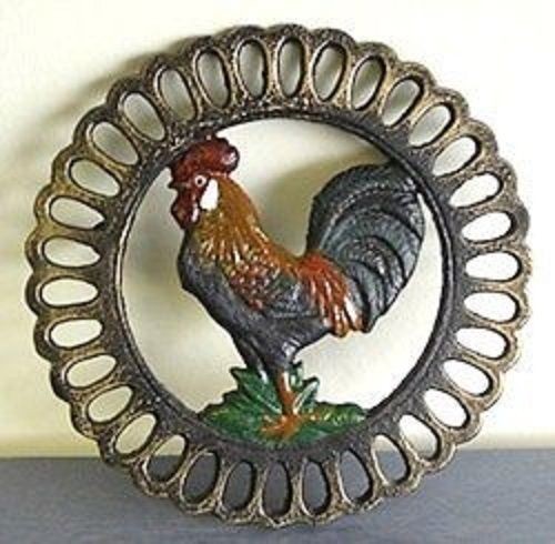 Vintage cast iron trivet - cast,
