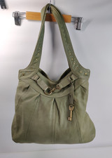 Fossil Green Leather Top Handle Shoulder Tote Bag Leather Designer Bag S6645