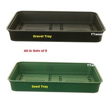 Whitefurze Set of 5 Plastic Garden Greenhouse Gravel Tray or  Seed Tray - 38cm