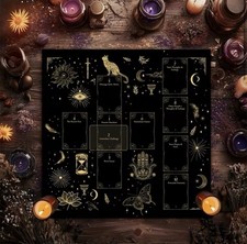 Black Gold Tarot table Cloth