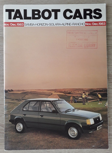 Talbot range brochure 1983 - 1983,