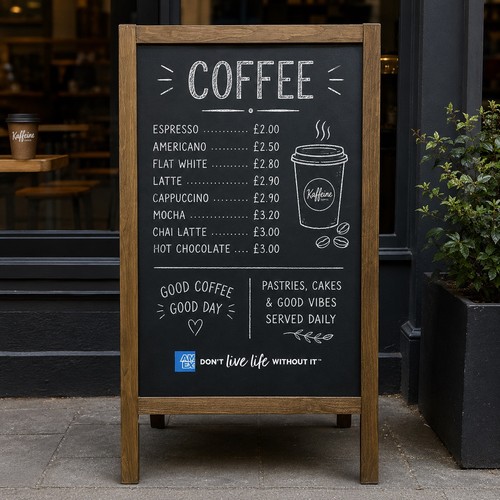 Amex branded wooden frame - wooden, a