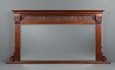 Victorian mahogany overmantel - mahogany,