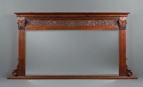 Victorian mahogany overmantel - victorian,