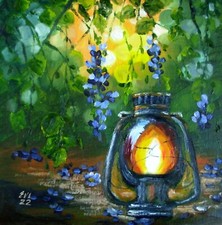 Light Original Oil Painting Landscape Wall Art Wall Decor Canvas board 10x10 in