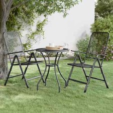 Folding Garden Chairs 2 pcs Expanded Metal Mesh Anthracite vidaXL