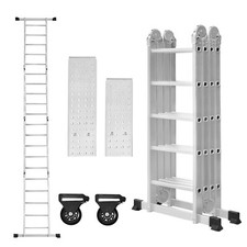 4x5 Multi-Purpose Ladder 6 in 1 Aluminium Folding Ladder Stepper Ladder with Platform