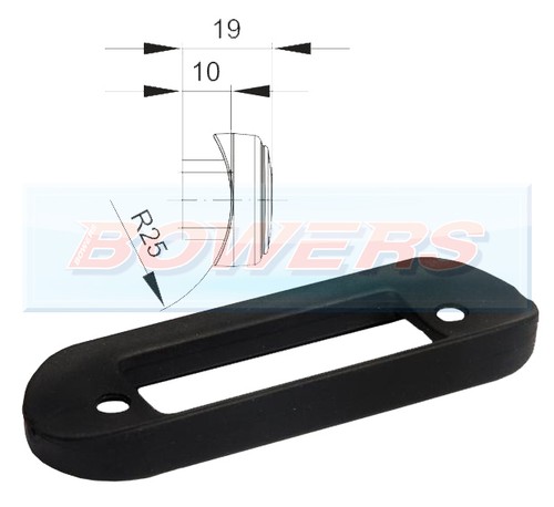 Black curved rubber mounting - curved,