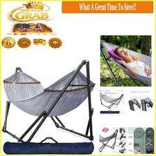 Grey Double Hammock with Stand